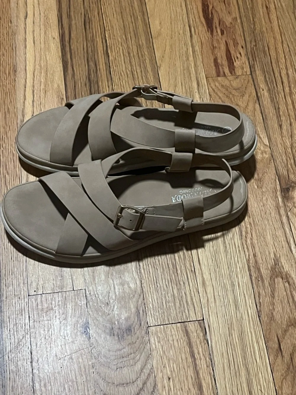 Alta Moda Anatomic Taupe Criss-Cross Slingback Sandals Size 40 (US 9)